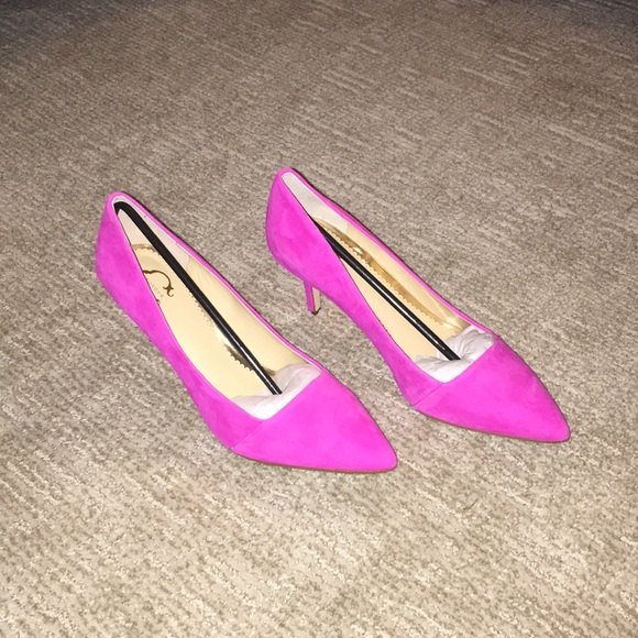 magenta kitten heels